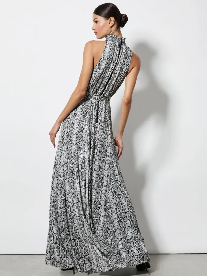 Dresses Women Alice Olivia DITA SMOCKED NECK GODET MAXI DRESS Floral Dreams