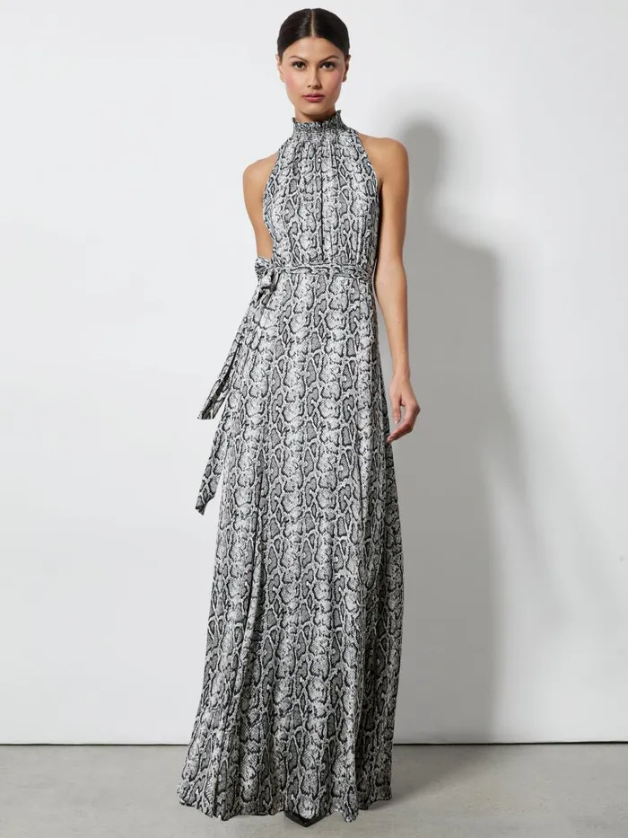 Dresses Women Alice Olivia DITA SMOCKED NECK GODET MAXI DRESS Floral Dreams