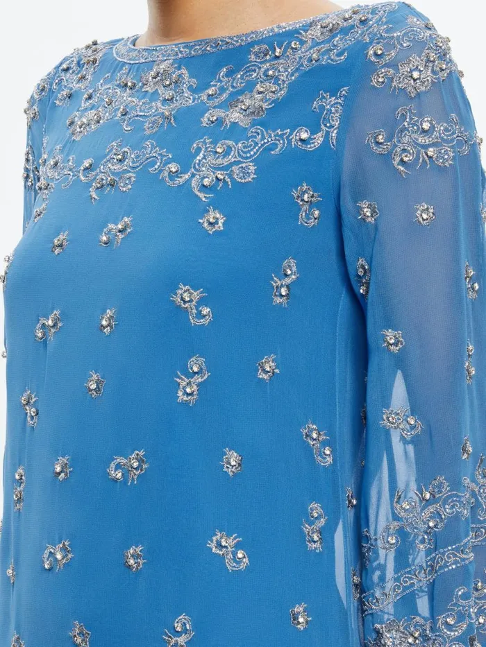 Dresses Women Alice Olivia ELEONORA EMBELLISHED TUNIC DRESS French Blueantique Silver
