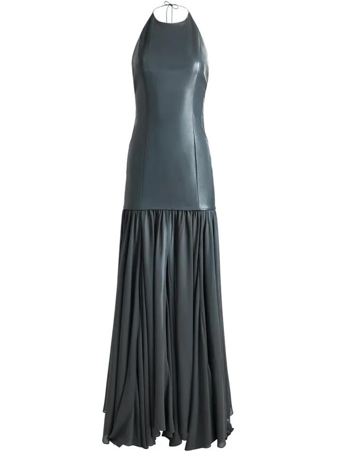 Dresses Women Alice Olivia HIROKO OPEN BACK MAXI DRESS Charcoal
