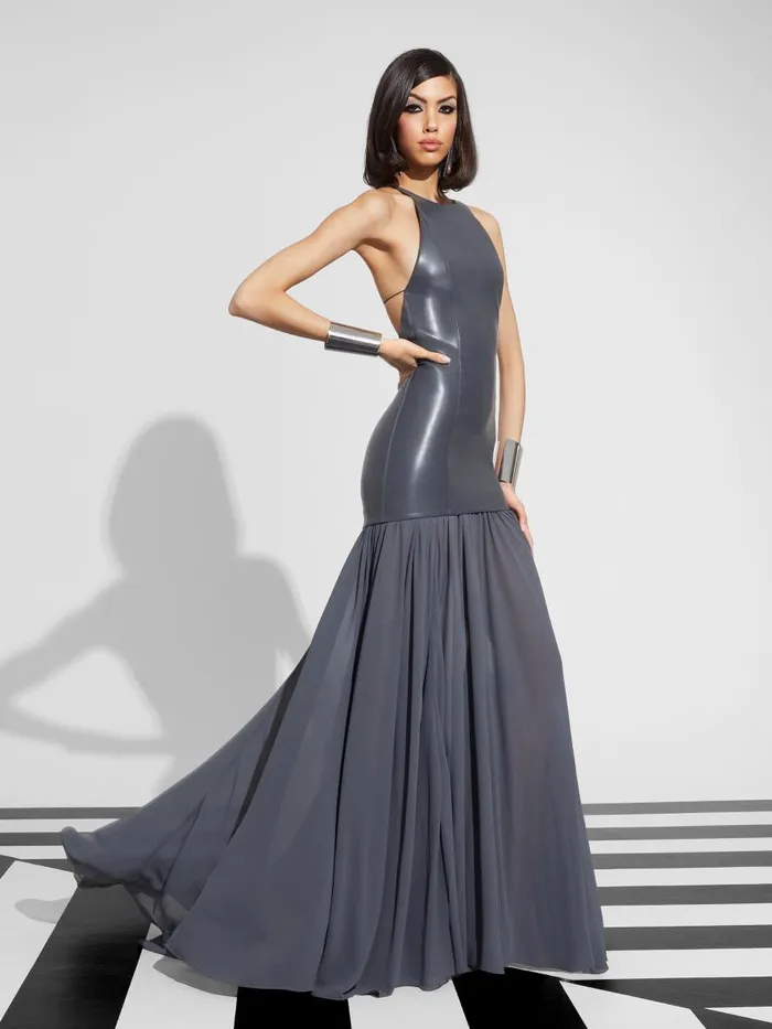 Dresses Women Alice Olivia HIROKO OPEN BACK MAXI DRESS Charcoal