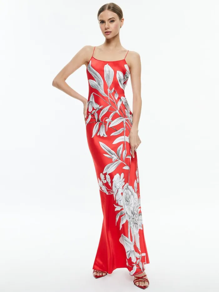 Dresses Women Alice Olivia PALOMA CAMI MAXI SLIP DRESS Drifting By