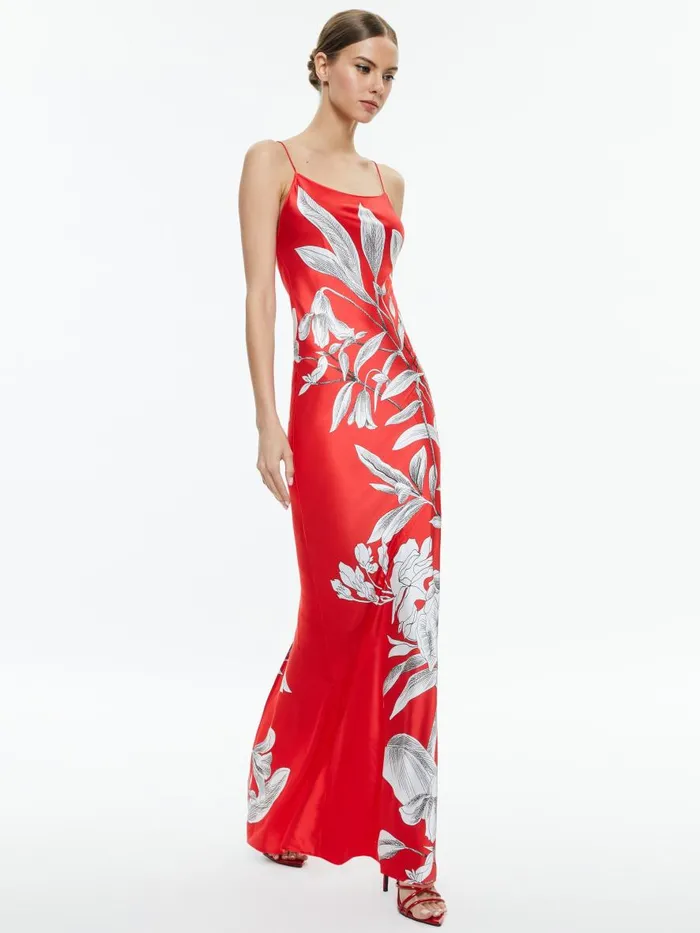 Dresses Women Alice Olivia PALOMA CAMI MAXI SLIP DRESS Drifting By