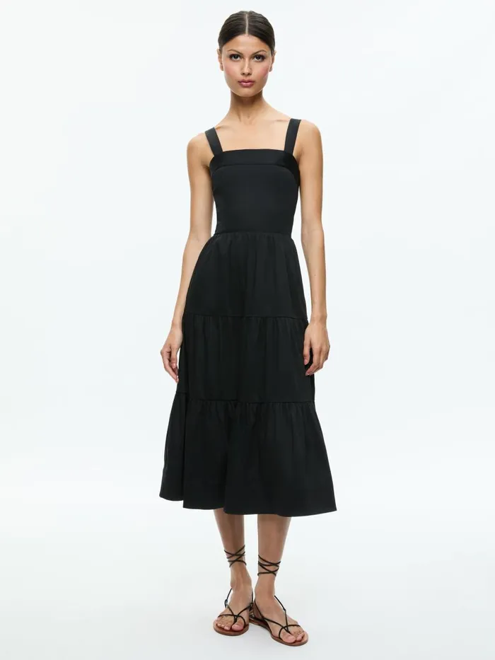 Dresses Women Alice Olivia SAIGE MIDI DRESS Black