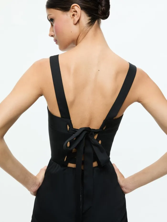 Dresses Women Alice Olivia SAIGE MIDI DRESS Black