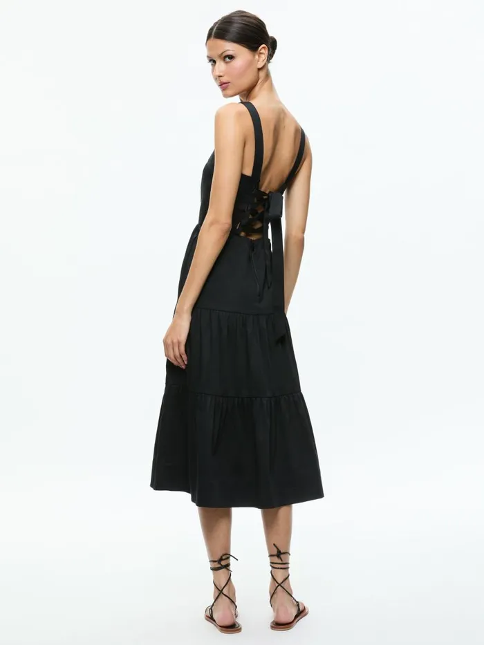 Dresses Women Alice Olivia SAIGE MIDI DRESS Black