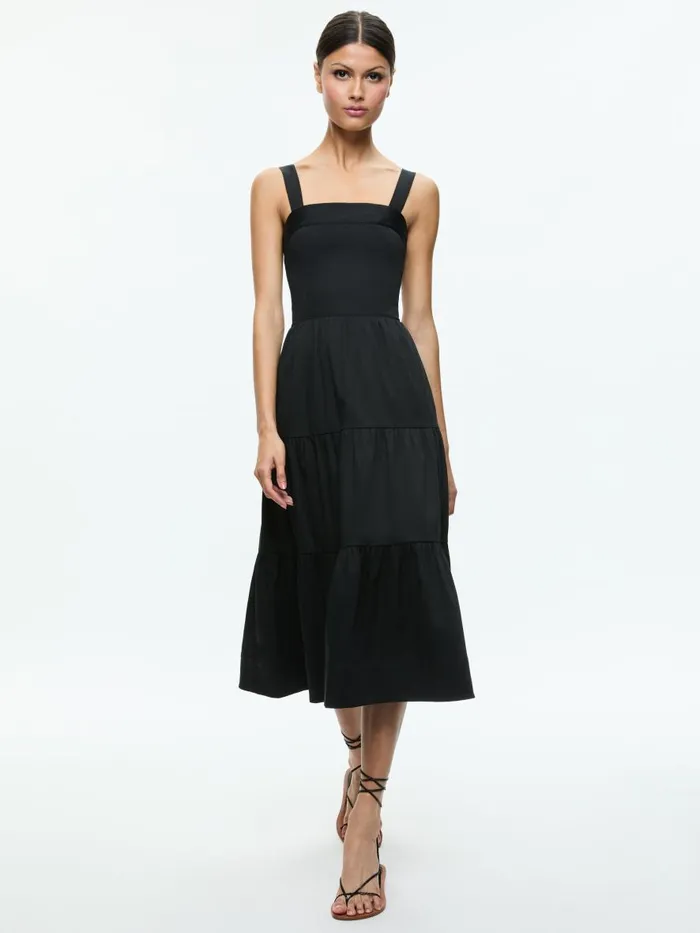 Dresses Women Alice Olivia SAIGE MIDI DRESS Black