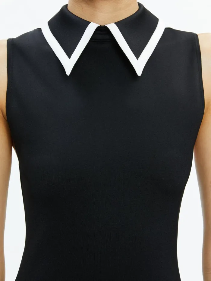 Dresses Women Alice Olivia WYNELL COLLARED MINI DRESS Blackoff White