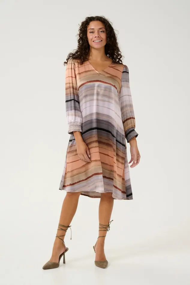 Dresses Women CULTURE CUibla Dress Rust Stribes