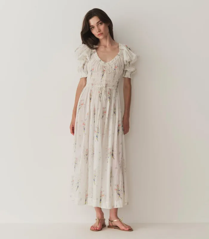 Dresses Women DEN Ischia Dress Painted Bouquet Dresses Women DEN Ischia Dress Painted Bouquet