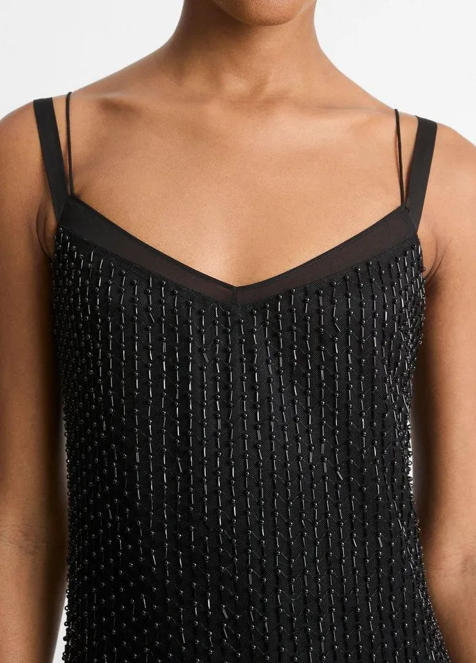 Dresses Women Vince Beaded Slip Dress Black Dresses Women Vince Beaded Slip Dress Black