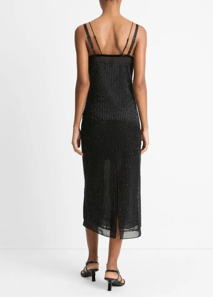 Dresses Women Vince Beaded Slip Dress Black Dresses Women Vince Beaded Slip Dress Black