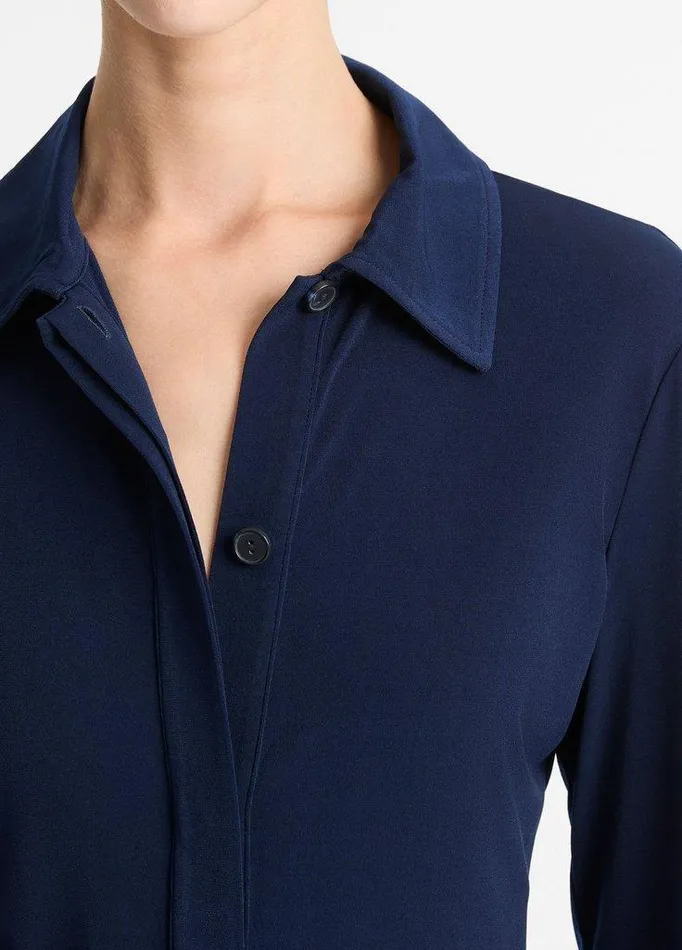 Dresses Women Vince LongSleeve Polo Dress Navy Dresses Women Vince LongSleeve Polo Dress Navy