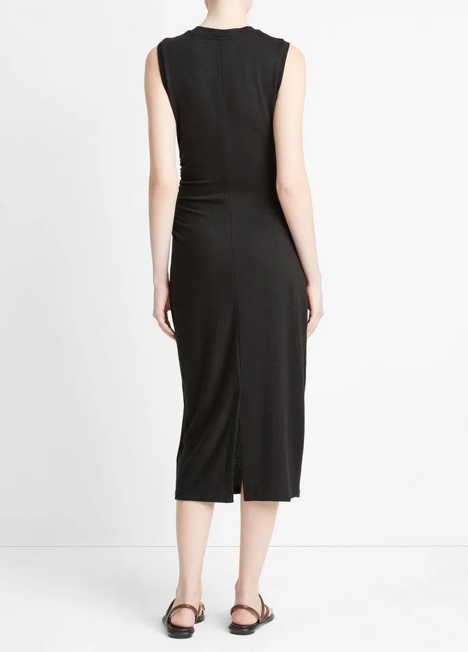 Dresses Women Vince Sleeveless GatheredWaist Dress Black Dresses Women Vince Sleeveless GatheredWaist Dress Black