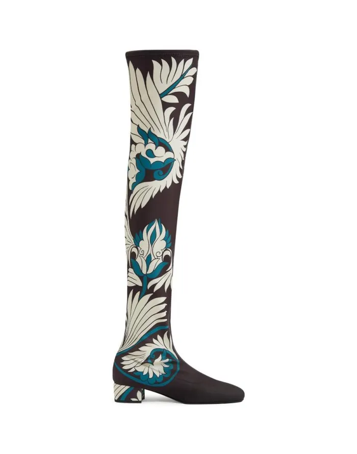 Edie High Boots Mix Tiles Blue Women La Double J Shoes Edie High Boots Mix Tiles Blue Women La Double J Shoes
