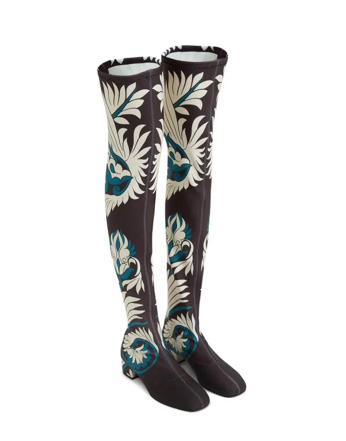 Edie High Boots Mix Tiles Blue Women La Double J Shoes Edie High Boots Mix Tiles Blue Women La Double J Shoes