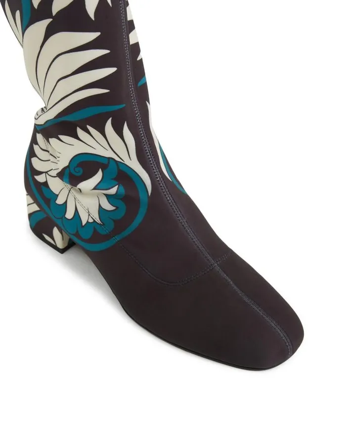 Edie High Boots Mix Tiles Blue Women La Double J Shoes Edie High Boots Mix Tiles Blue Women La Double J Shoes