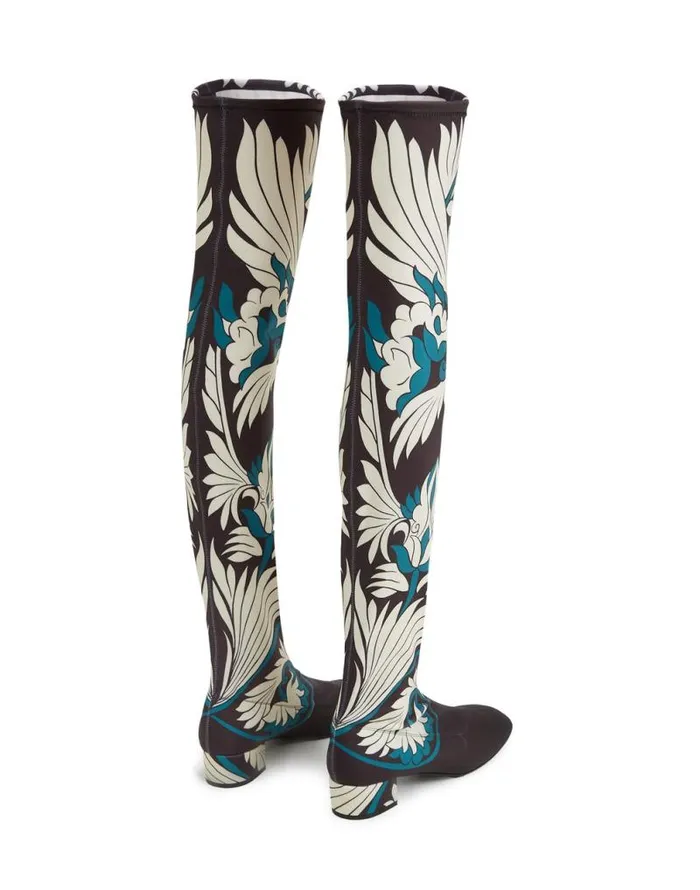 Edie High Boots Mix Tiles Blue Women La Double J Shoes Edie High Boots Mix Tiles Blue Women La Double J Shoes
