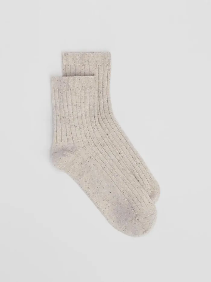 Eileen Fisher Accessories Speckle Rib Quarter Crew Sock Natural 8211 Shop