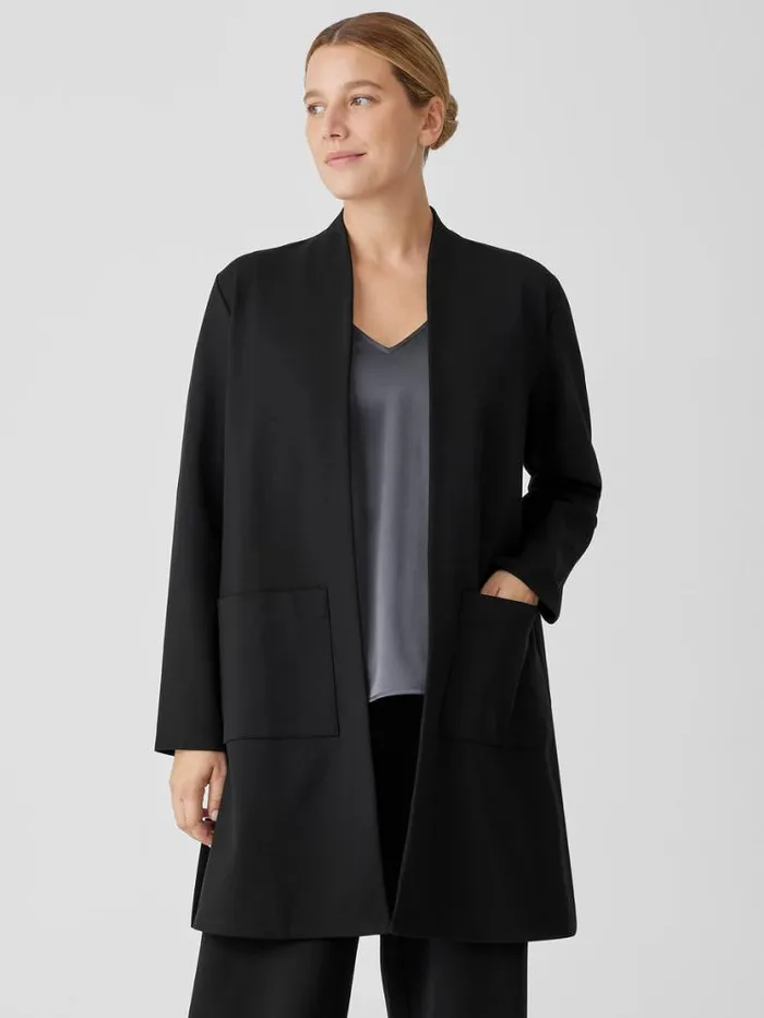 Eileen Fisher Jackets Coats and Vests Washable Flex Ponte Long Jacket Black 8211 Shop Eileen Fisher Jackets Coats and Vests Washable Flex Ponte Long Jacket Black 8211 Shop