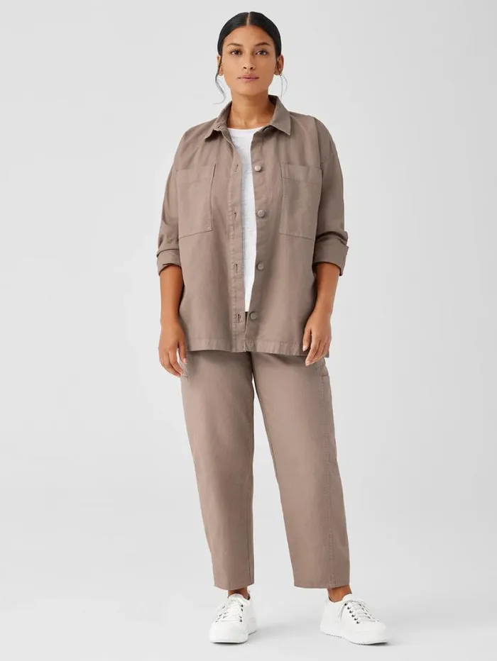 Eileen Fisher Petite Cotton Hemp Stretch Shirt Jacket Briar 8211 Shop