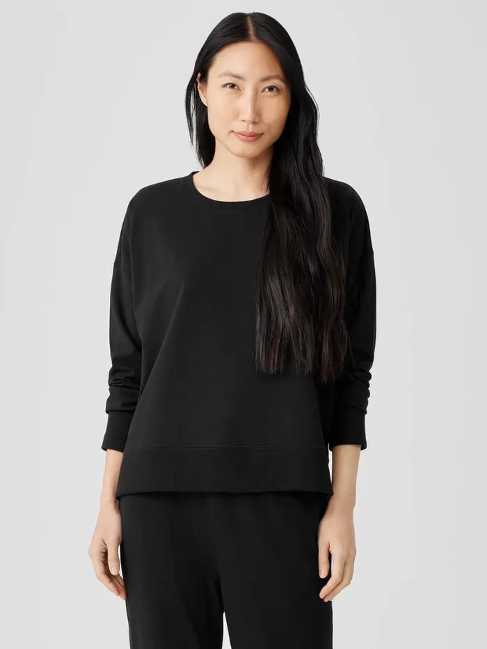 Eileen Fisher Petite Pima Cotton Stretch Jersey BoxTop Black 8211 Shop