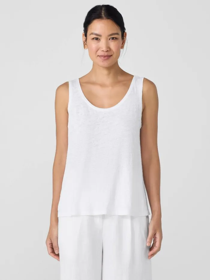 Eileen Fisher Tanks and Camis Organic Linen Jersey Tank White 8211 Shop