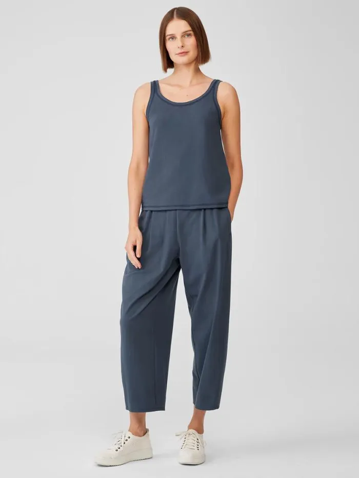 Eileen Fisher Tanks and Camis Traceable Cotton Jersey Scoop Neck Tank Ocean 8211 Shop