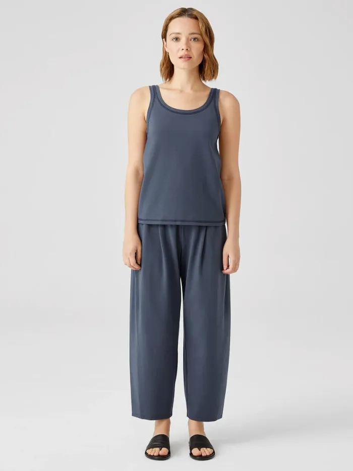 Eileen Fisher Tanks and Camis Traceable Cotton Jersey Scoop Neck Tank Ocean 8211 Shop