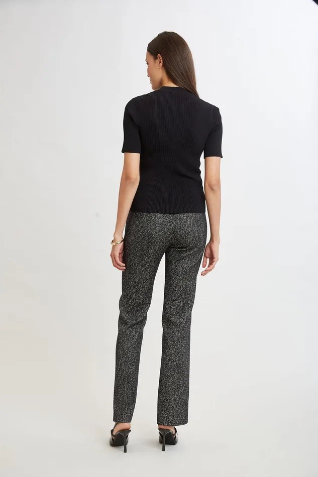 Elie Tahari Beaded Rib Sweater Black Women Tops