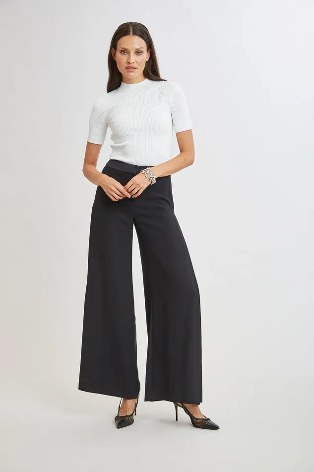 Elie Tahari Beaded Rib Sweater Pearl Women Tops