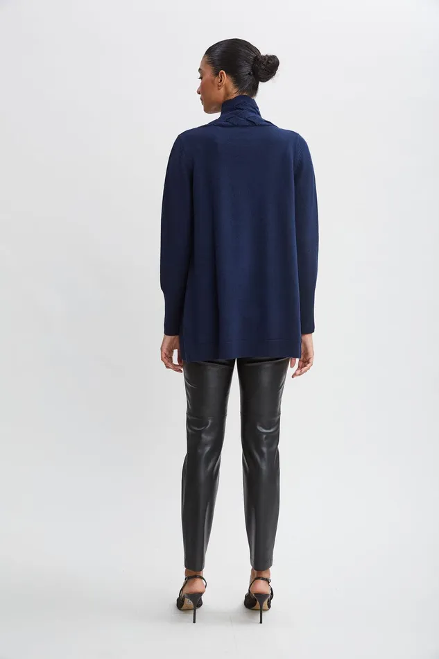 Elie Tahari Cable Cardigan Galaxy Navy Women Tops