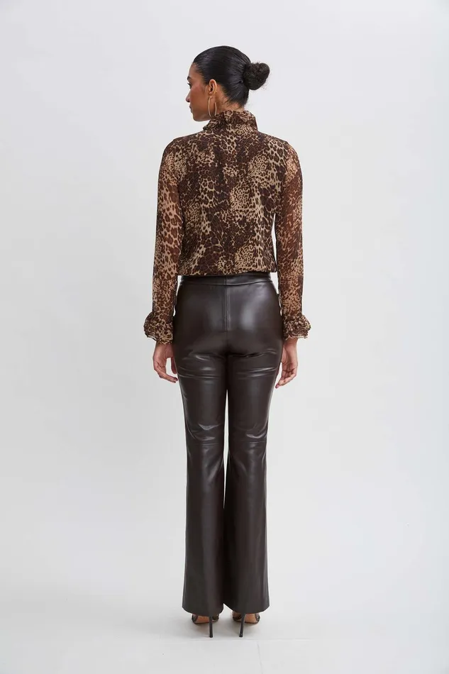 Elie Tahari Crinkle Chiffon Safari Blouson Shirt Multi Women Tops