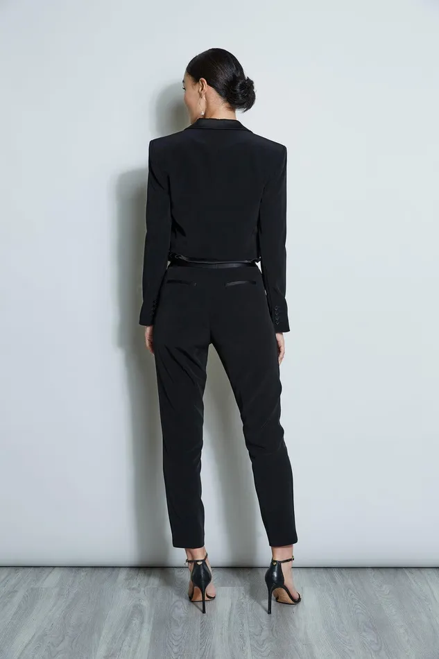 Elie Tahari Cropped Tuxedo Jacket Black Women Jackets and Blazers