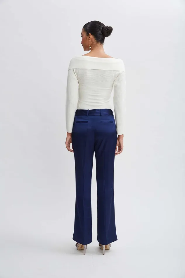 Elie Tahari Cross Shoulder Cashmere Merino Sweater Snow Women Tops