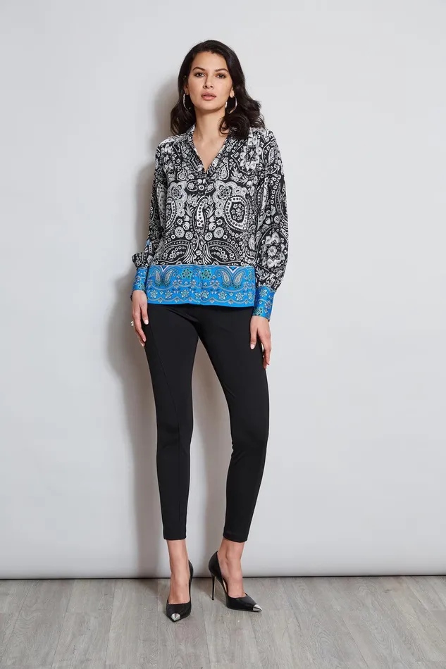 Elie Tahari Eclipse Scarf Print Shirt Eclipse Floral Print Women Tops