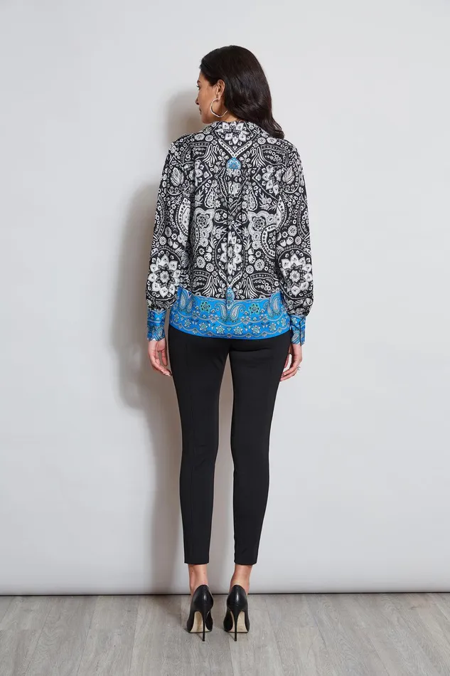 Elie Tahari Eclipse Scarf Print Shirt Eclipse Floral Print Women Tops