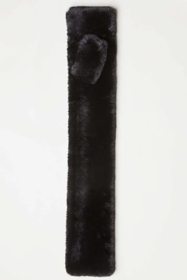 Elie Tahari Faux Fur Pull Through Scarf Black Women Hats