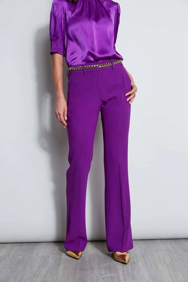 Elie Tahari Fit and Flare Pant Berry Women Bottoms