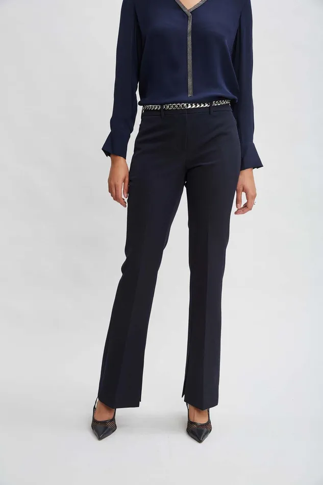 Elie Tahari Inseam Slit Flare Pant Stargazer Women Bottoms