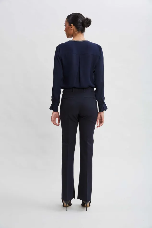 Elie Tahari Inseam Slit Flare Pant Stargazer Women Bottoms