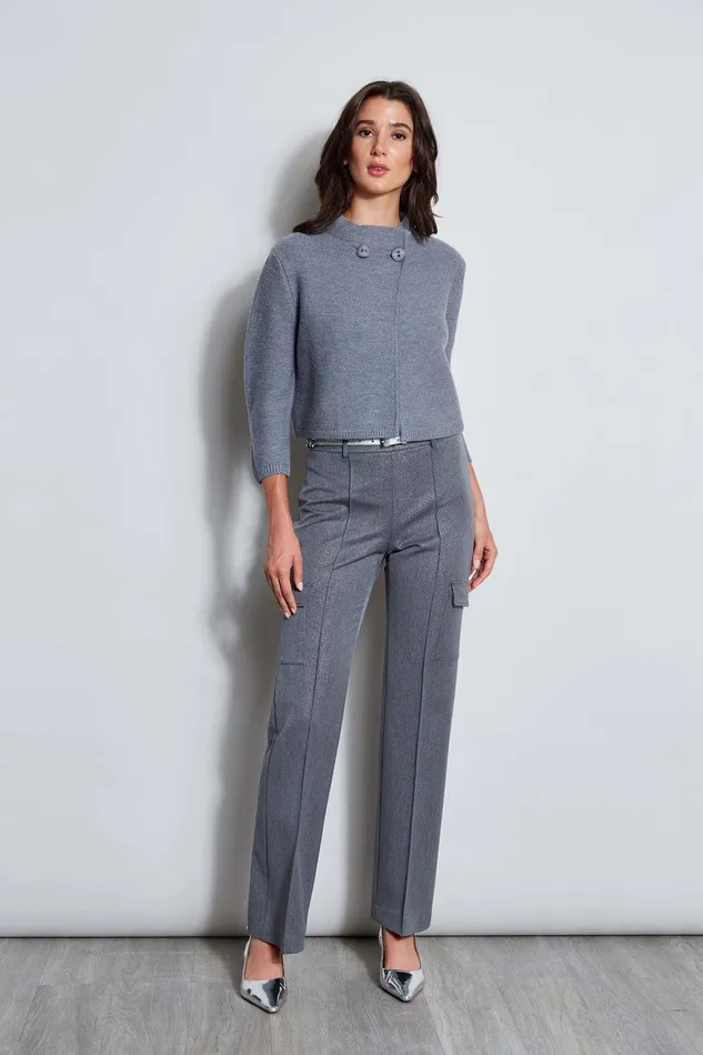 Elie Tahari Metallic Cargo Pant Metallic Grey Women Bottoms
