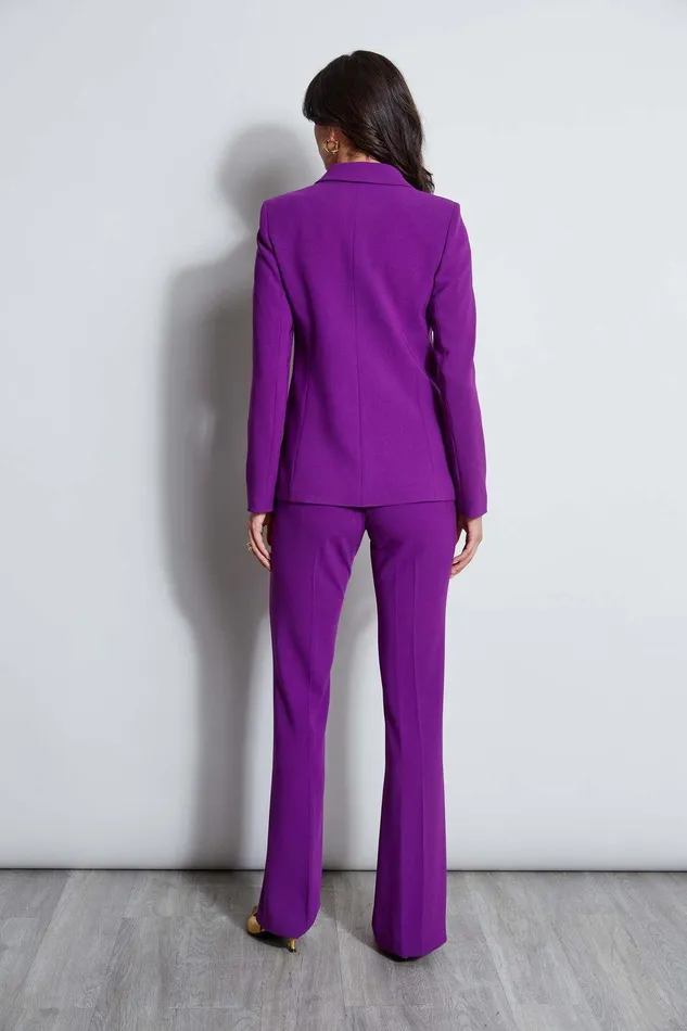 Elie Tahari Panel Single Button Blazer Berry Women Jackets and Blazers