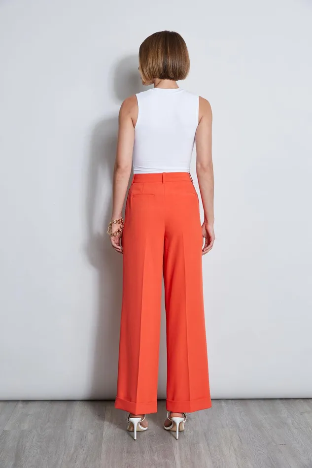 Elie Tahari Pleated Cuffed Pant Jupiter Glow Women Bottoms