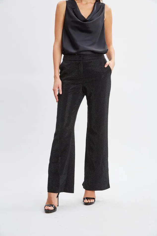 Elie Tahari Rhinestone Embellished Pants Noir Women Bottoms