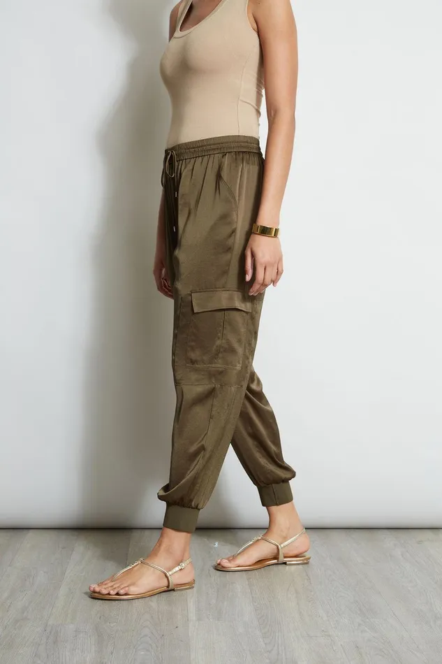 Elie Tahari Satin Cargo Pant Savoy Women Bottoms