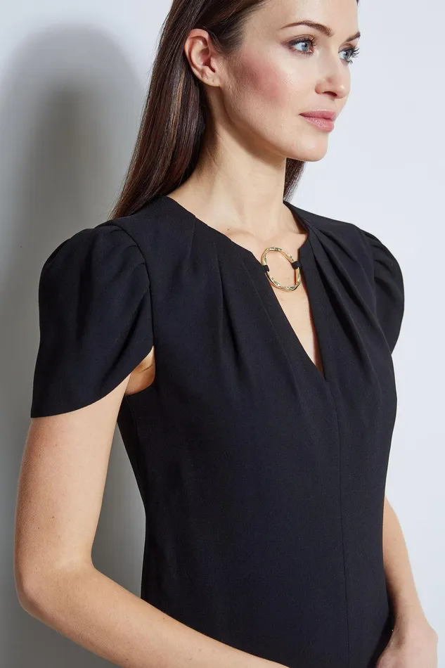 Elie Tahari Tulip Ring Shift Dress Black Women Dresses and Jumpsuits