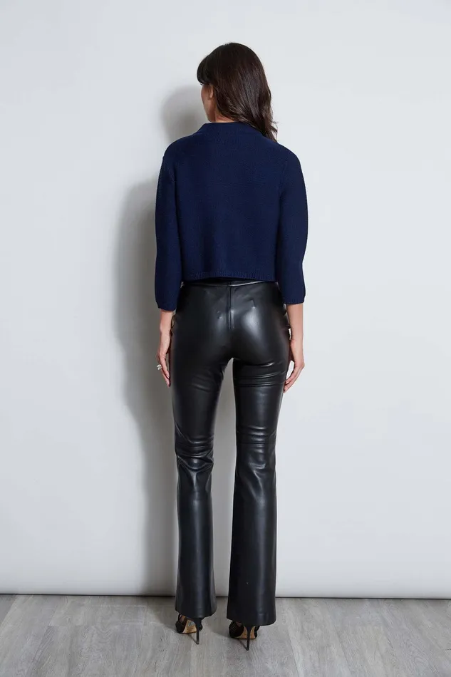 Elie Tahari Two Button Wool Sweater Galaxy Navy Women Tops