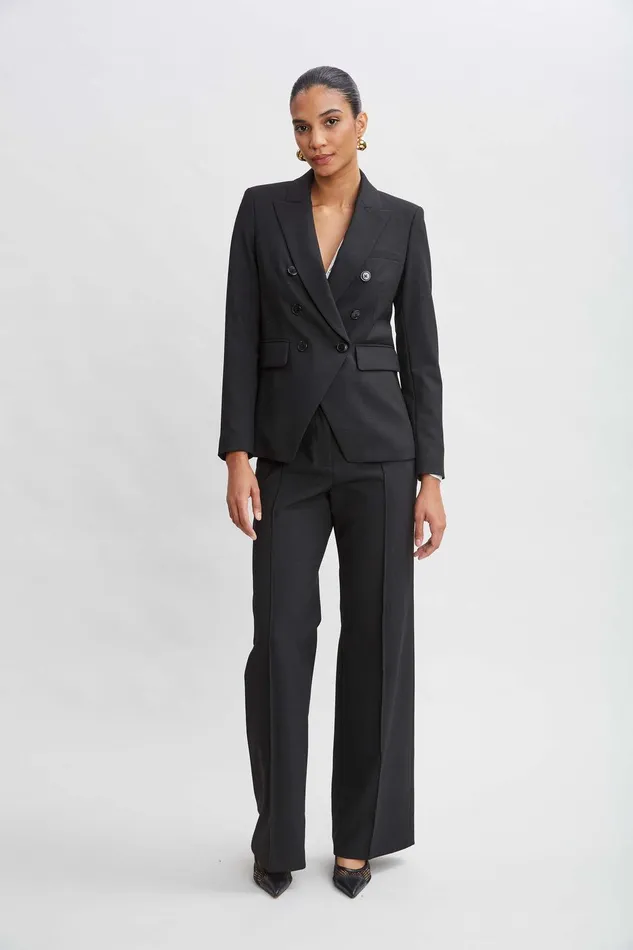 Elie Tahari Wide Leg Pant Black Women Suiting