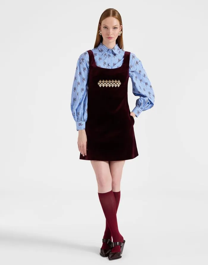 Ella Mini Dress Solid Burgundy Women La Double J Dresses